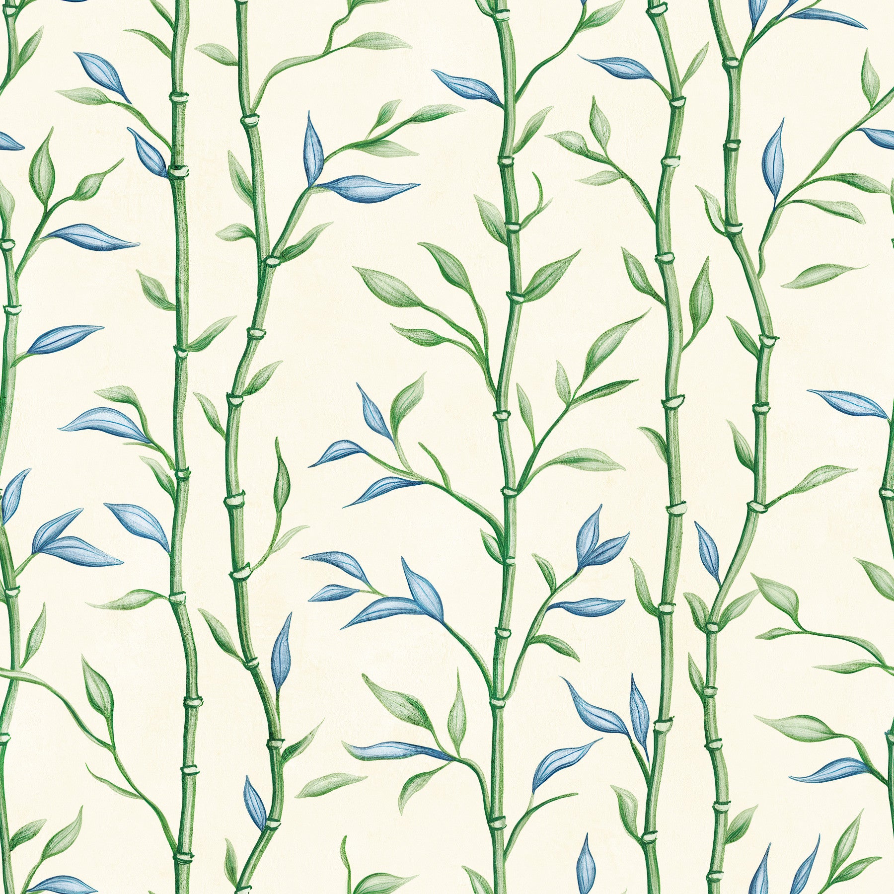 Bamboo Breeze Ivory wallpaper adds a calm touch to a bathroom wall