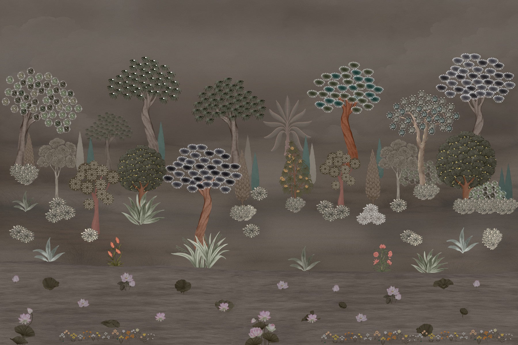 Muted Forest Tapestry Wall Mural