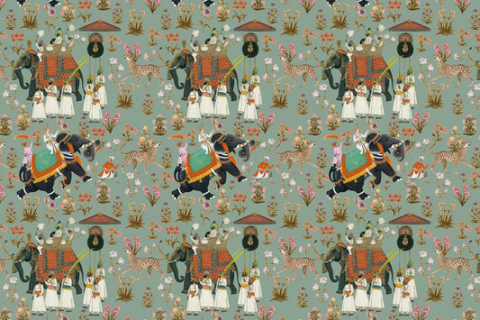 Regal Elephant Procession Wall Mural