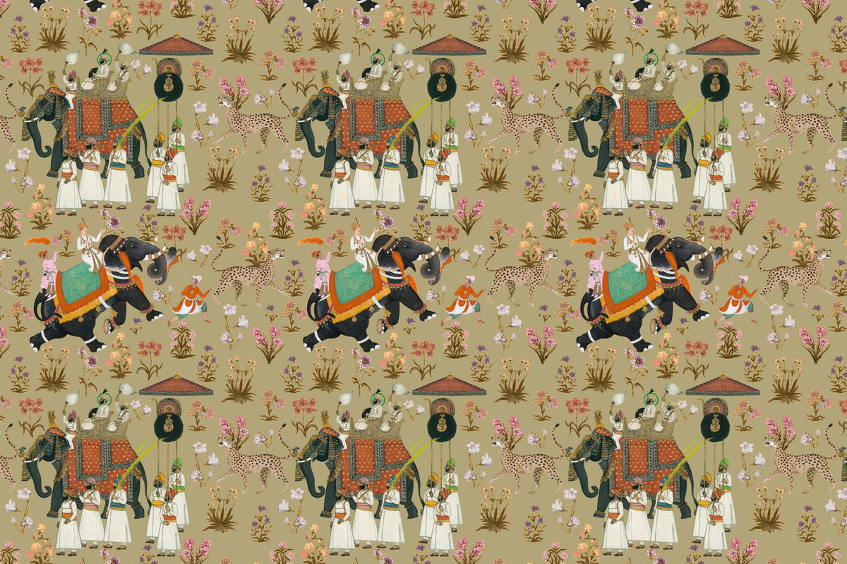Regal Indian Procession Wall Mural in your room — zoomed