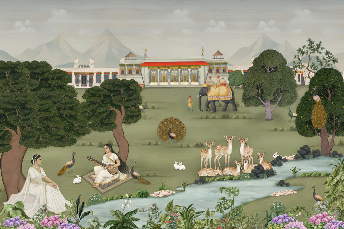 Majestic India: Nature's Melody Wall Mural in your room — zoomed