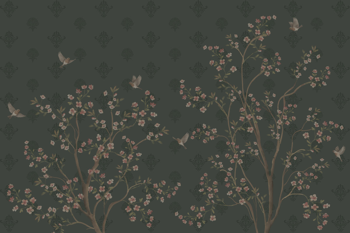Emerald Bloom & Flight Wall Mural