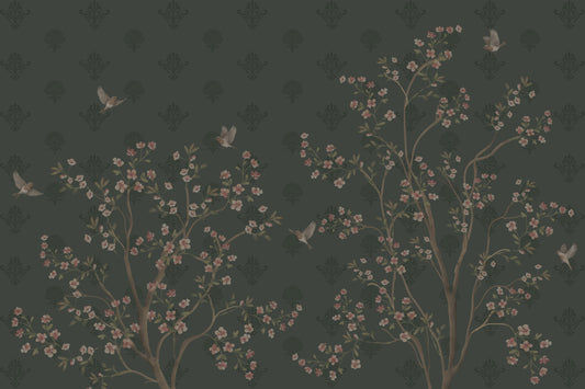 Emerald Bloom & Flight Wall Mural