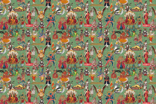 Divine Pantheon: A Tapestry of Hindu Deities Wall Mural