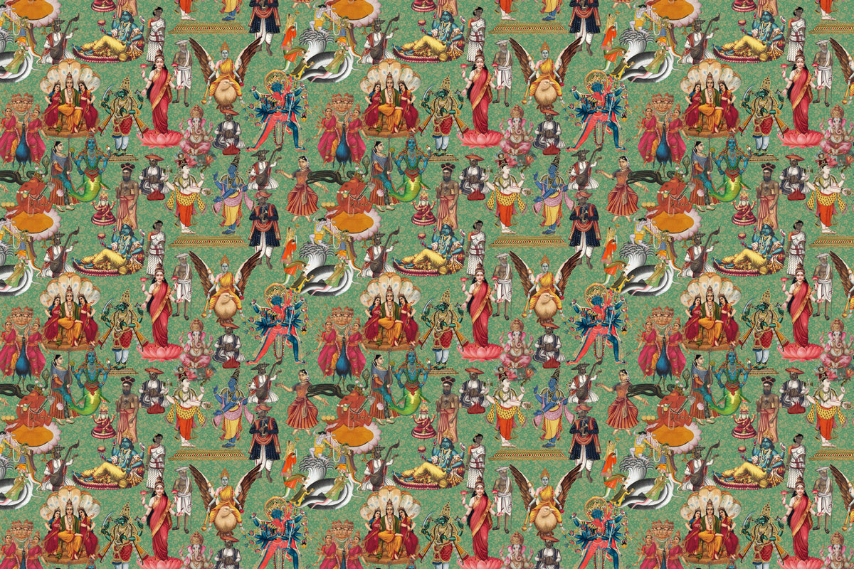 Divine Pantheon: A Tapestry of Hindu Deities Wall Mural in your room