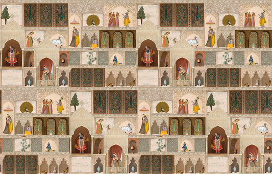 Indian Palace Narrative Wall Mural