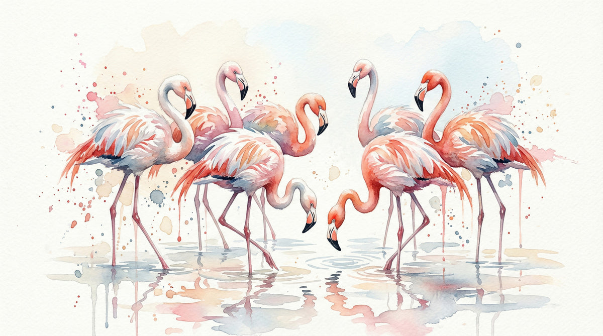 Pink Grace in Watercolors Wall Mural in your room — zoomed