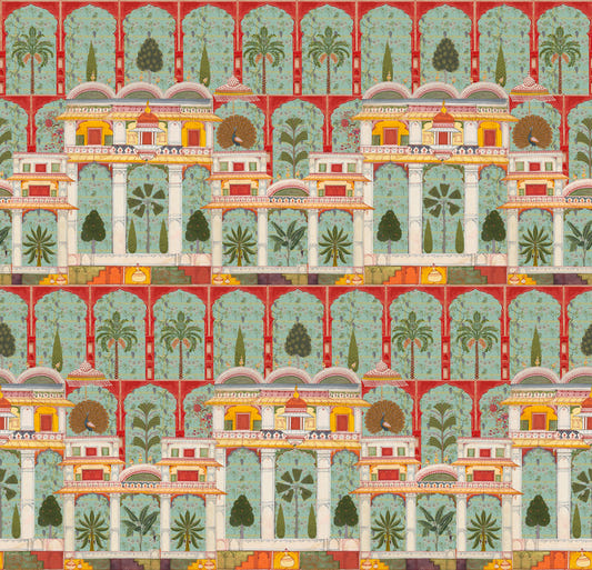 Regal Mughal Garden Wall Mural