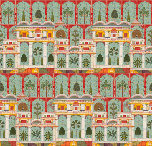 Regal Mughal Garden Wall Mural