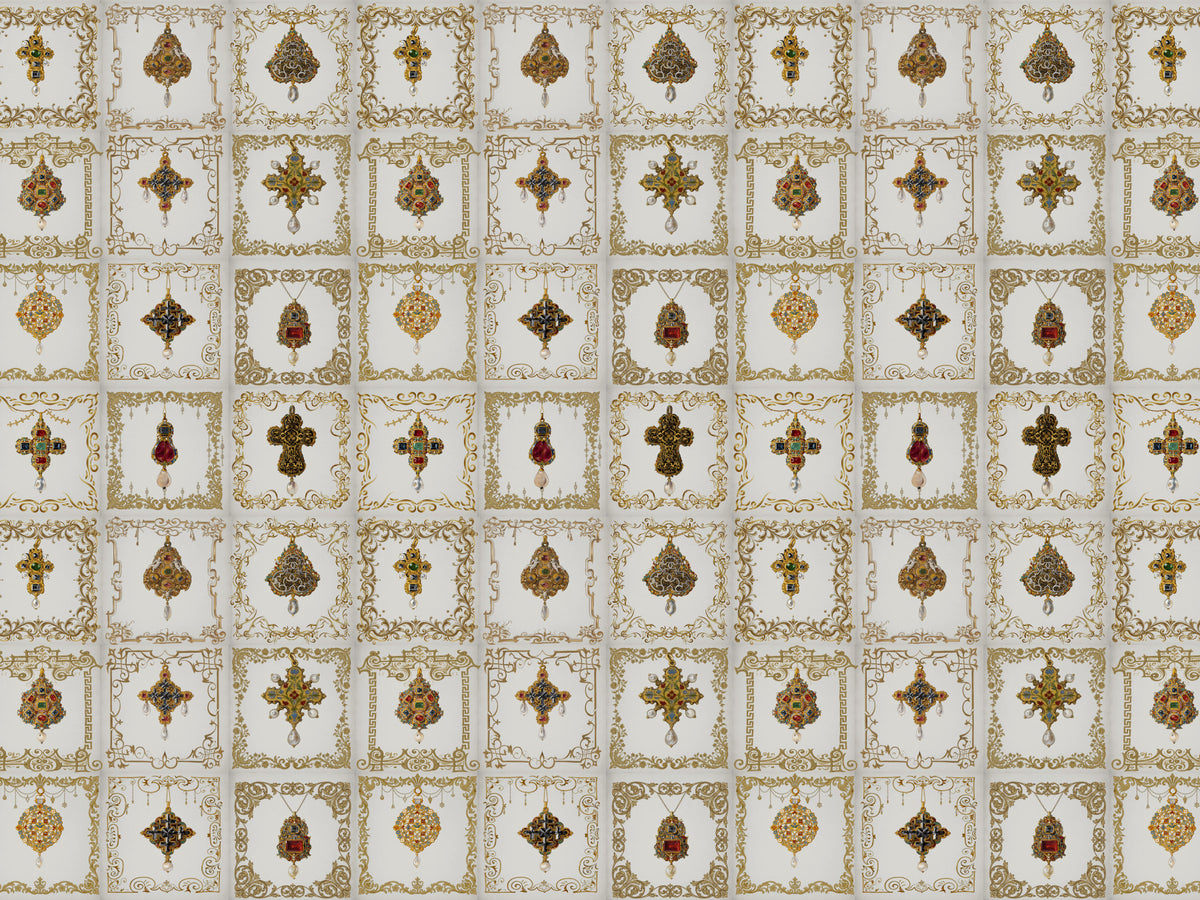 Jeweled Elegance Pattern Wall Mural in your room