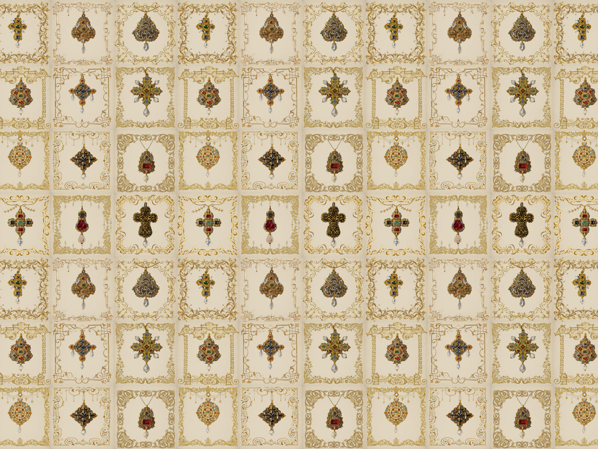 Gilded Relics Pattern Wall Mural