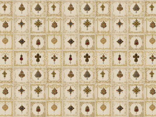 Gilded Relics Pattern Wall Mural