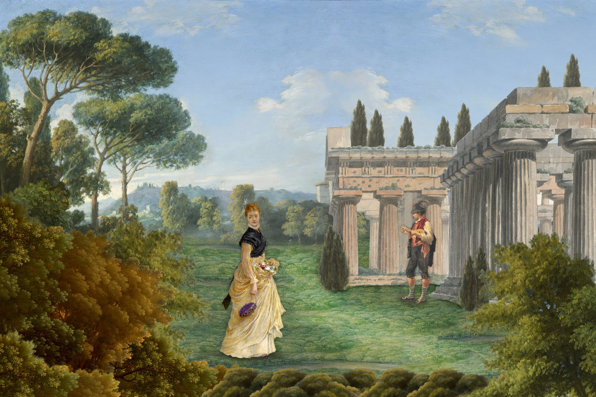 Classical Garden Encounter Wall Mural in your room — zoomed