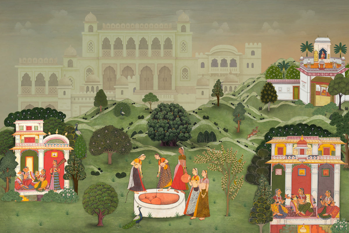 Timeless Indian Palace Garden Wall Mural