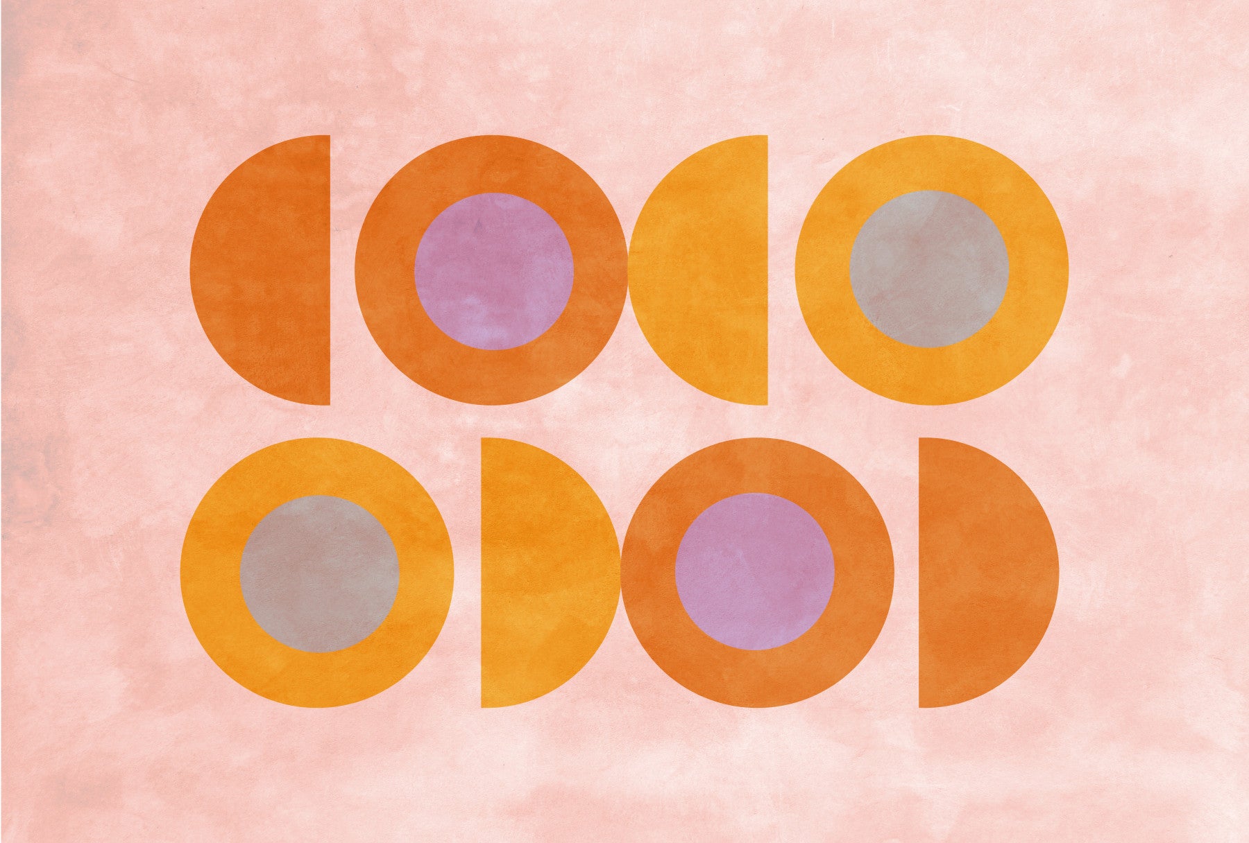 Mid-Century Sunset Shapes Wall Mural