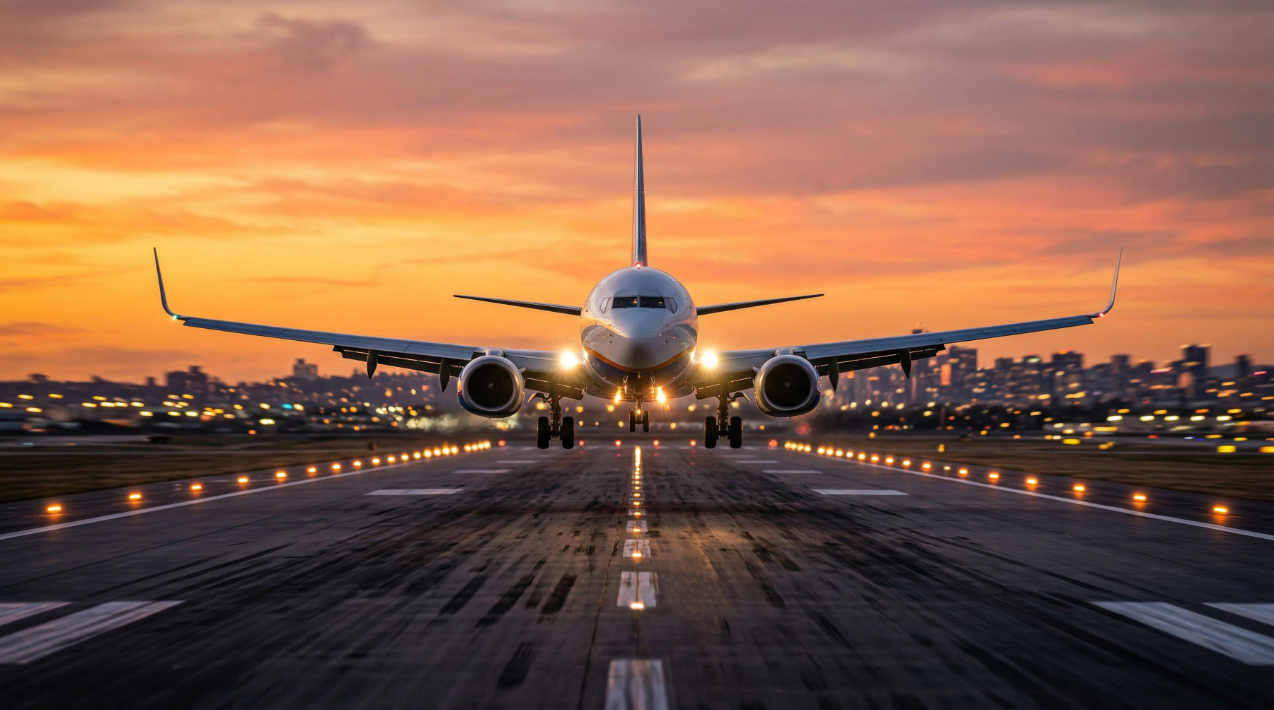 Dramatic Golden Hour Ascent airplane wall mural in living room