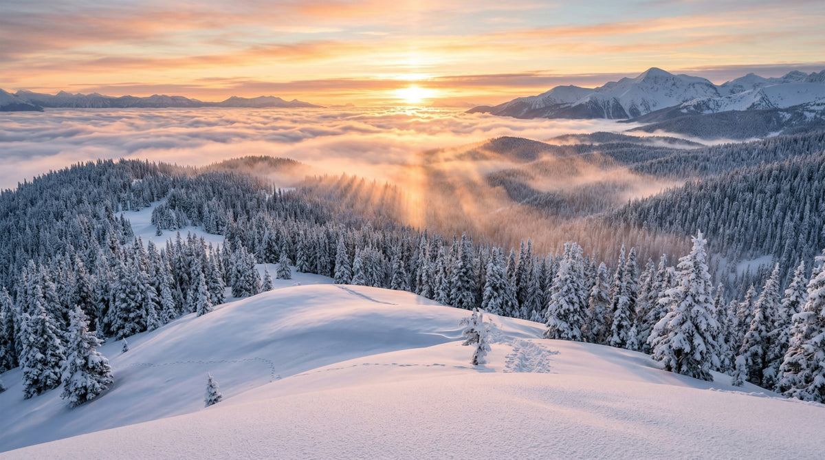 Alpenglow Winter Majesty Wall Mural in your room