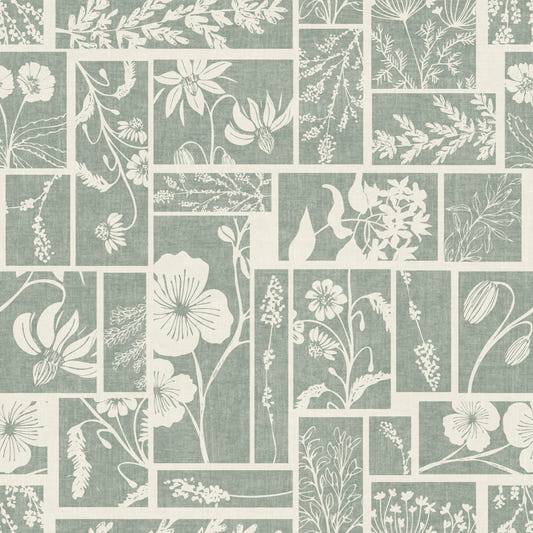 Sage Botanical Collage Wallpaper⁠