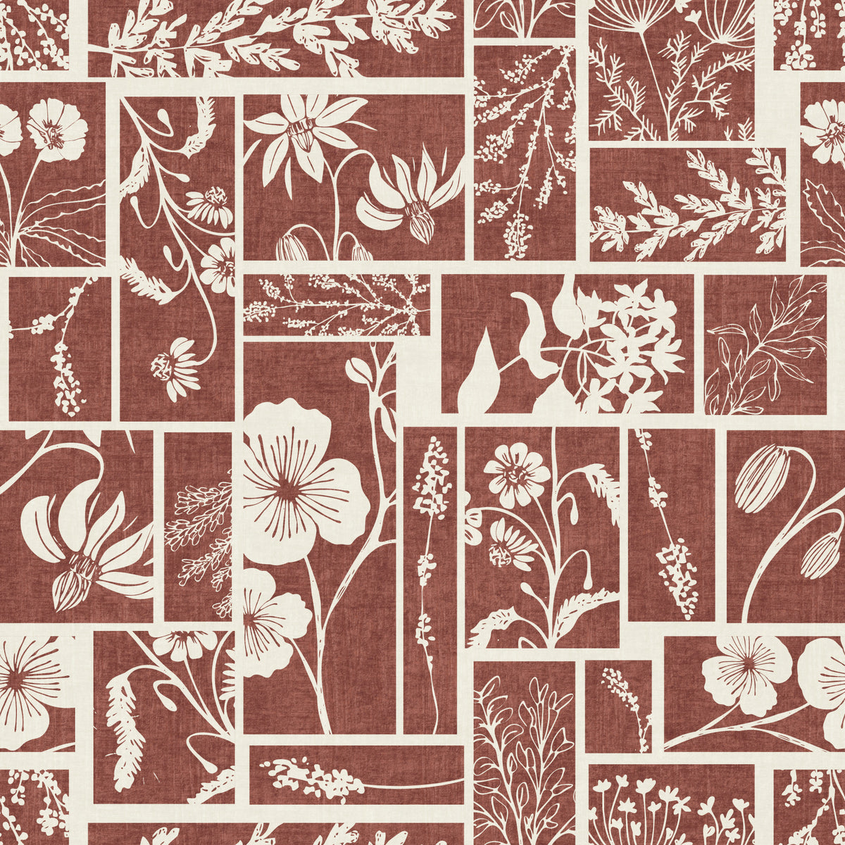 Folk Floral Tilework Wallpaper⁠ in your room — zoomed