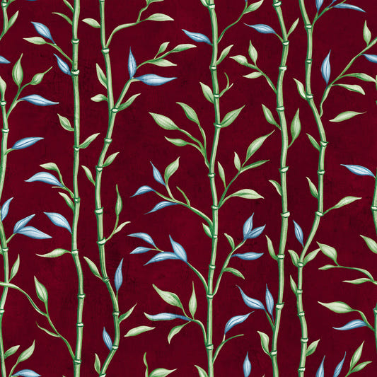 Bamboo Breeze Crimson Wallpaper⁠