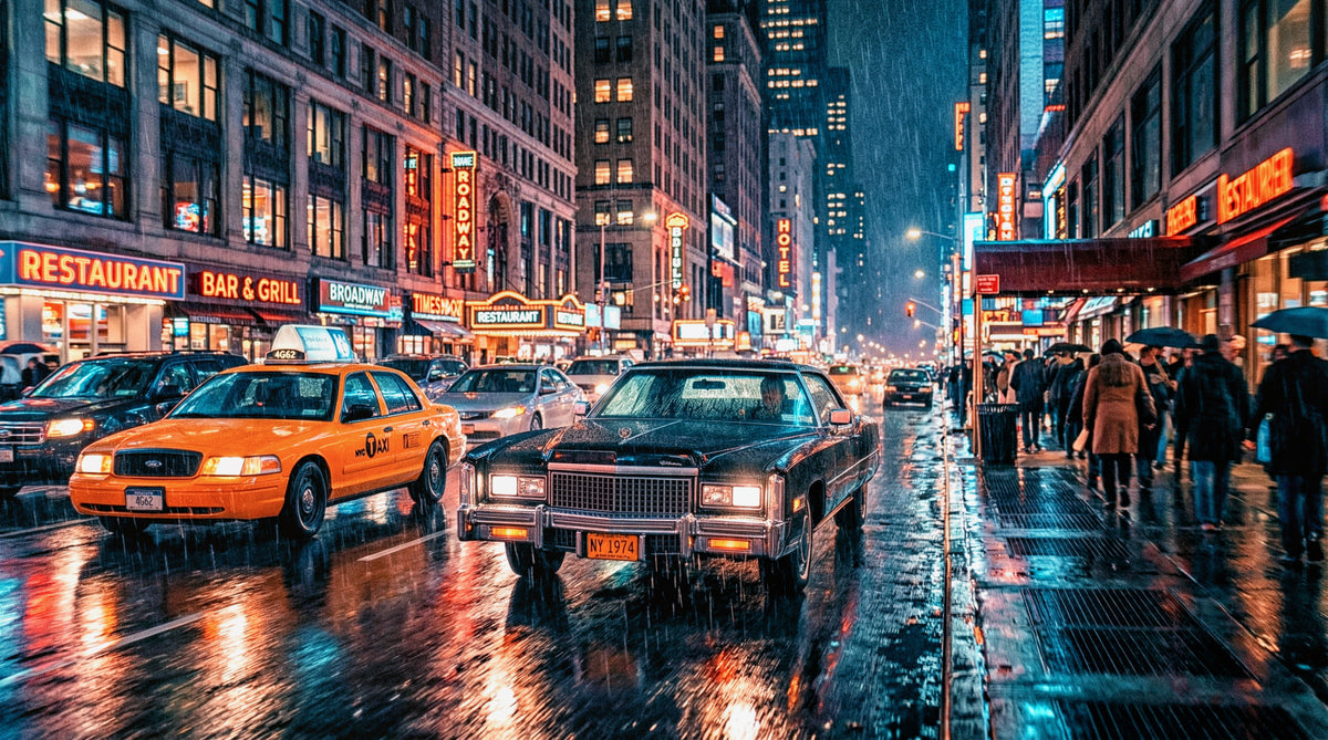 Neon Rain: NYC Streets Wall Mural in your room