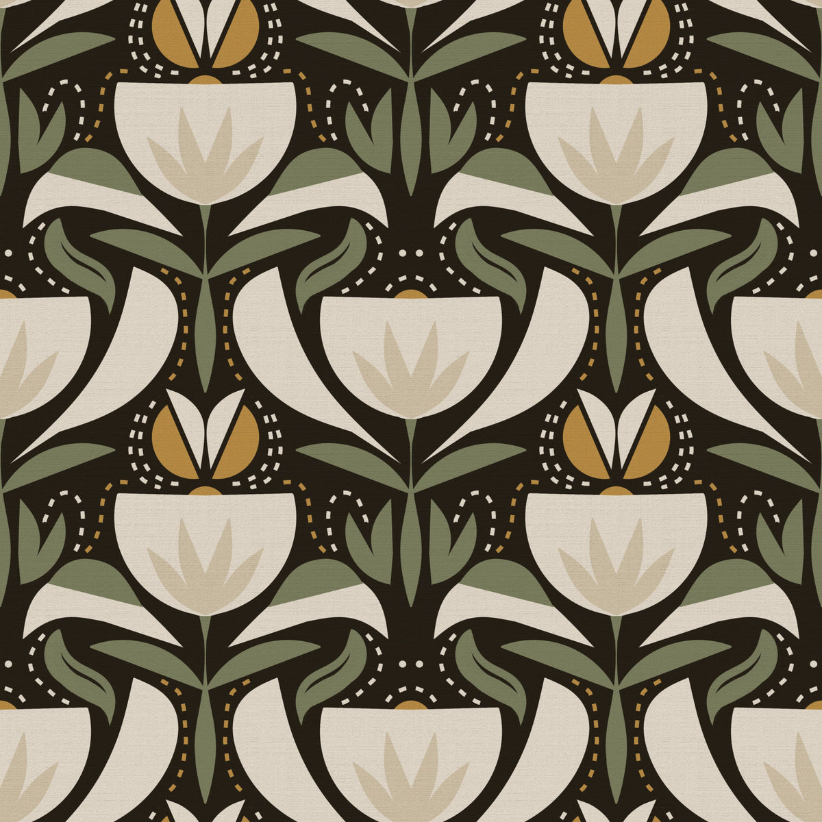 Heritage Tulip Pattern Wallpaper