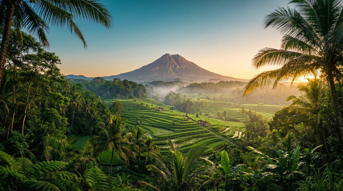 Emerald Terraces & Volcanic Dawn Wall Mural