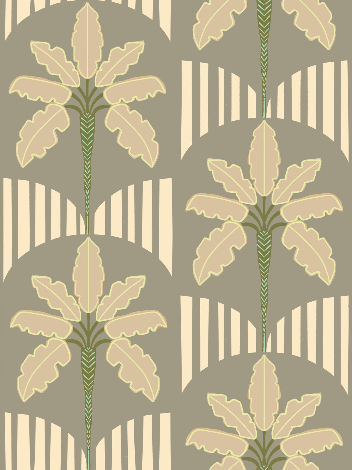 Retro Palm Oasis Wallpaper⁠ in your room