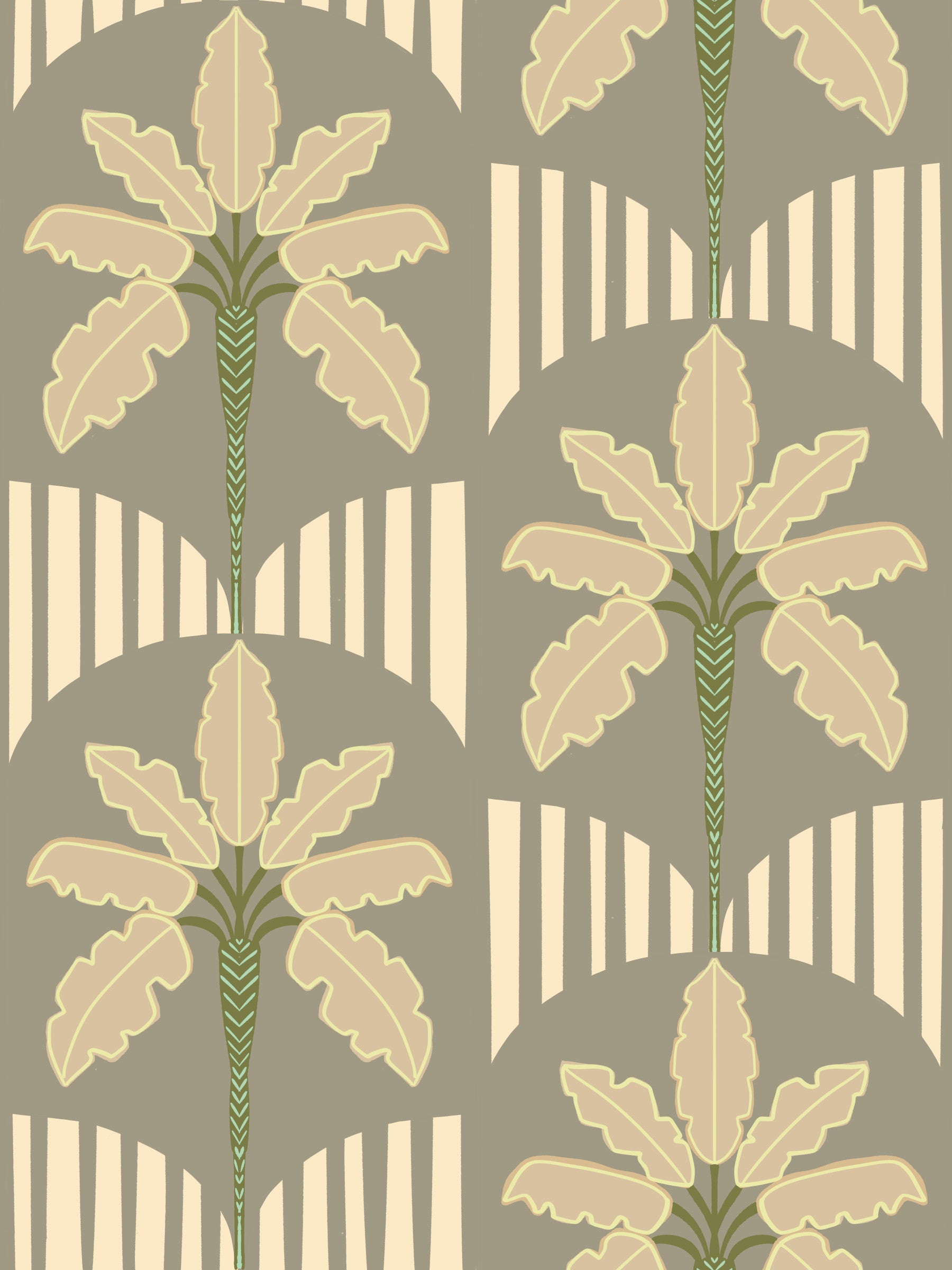 Retro Palm Oasis Wallpaper⁠