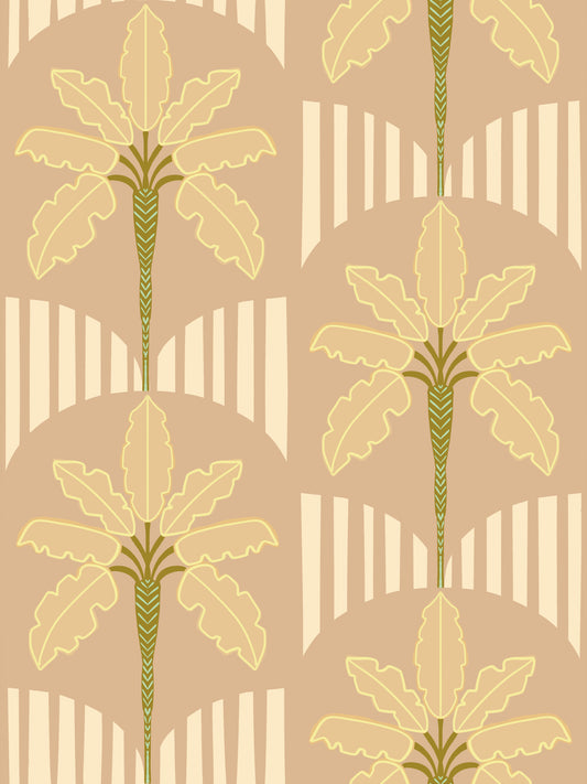 Retro Oasis Palms Wallpaper⁠