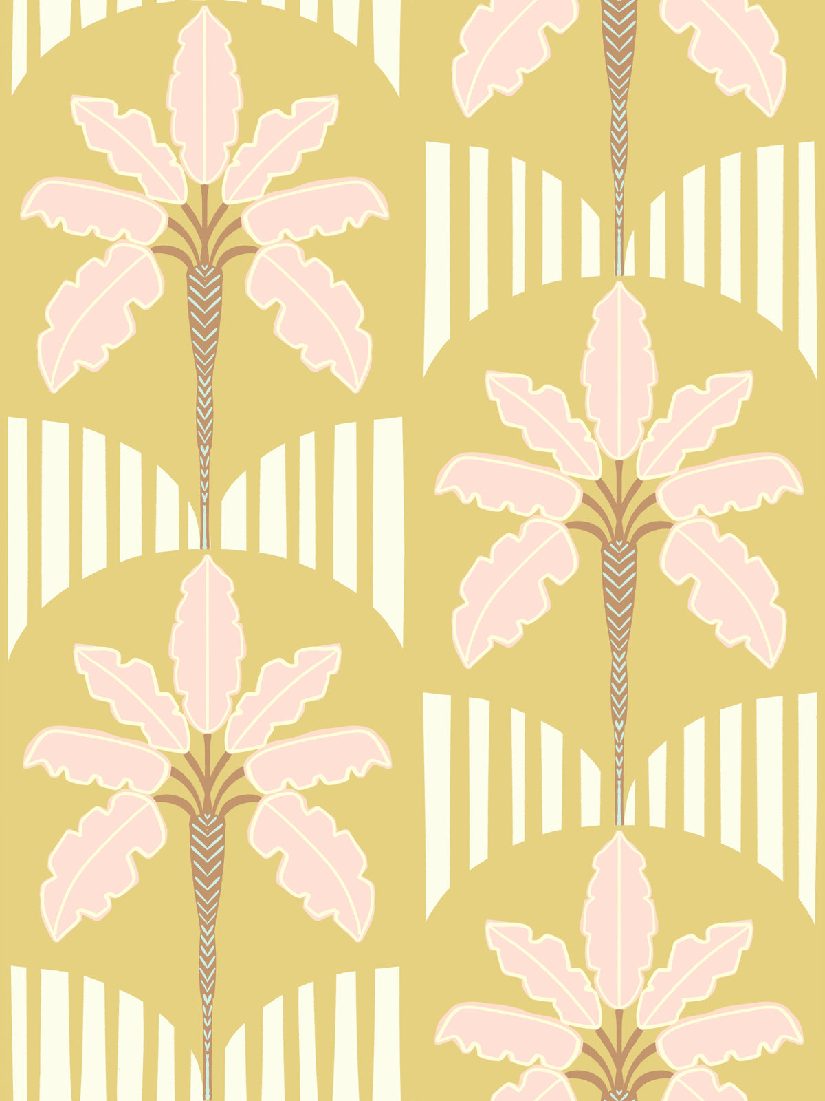 Pink Palm Retro Oasis Wallpaper⁠ in your room