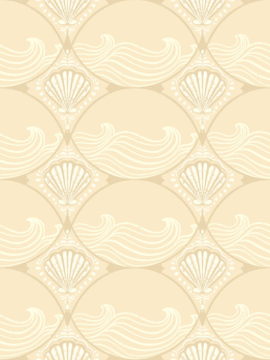 Ogee Shell & Wave Revival Wallpaper⁠