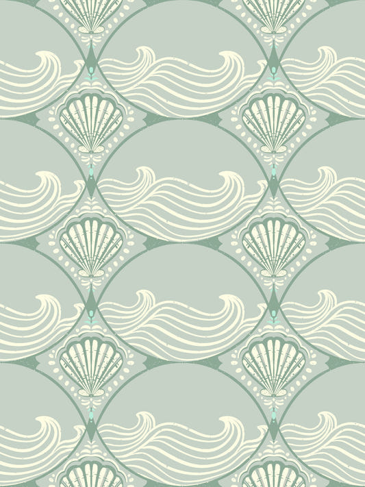 Coastal Deco Serenity Wallpaper⁠