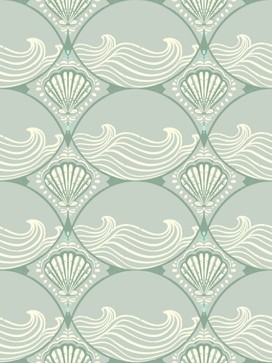 Coastal Deco Serenity Wallpaper⁠