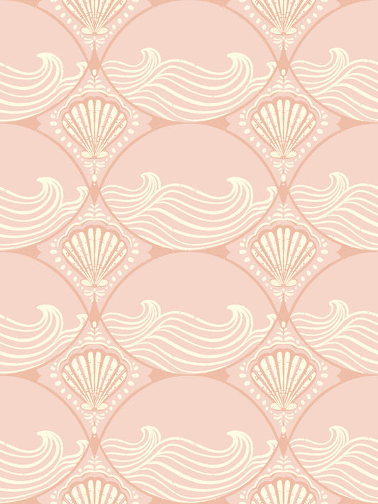 Seashell Serenity Waves Wallpaper⁠