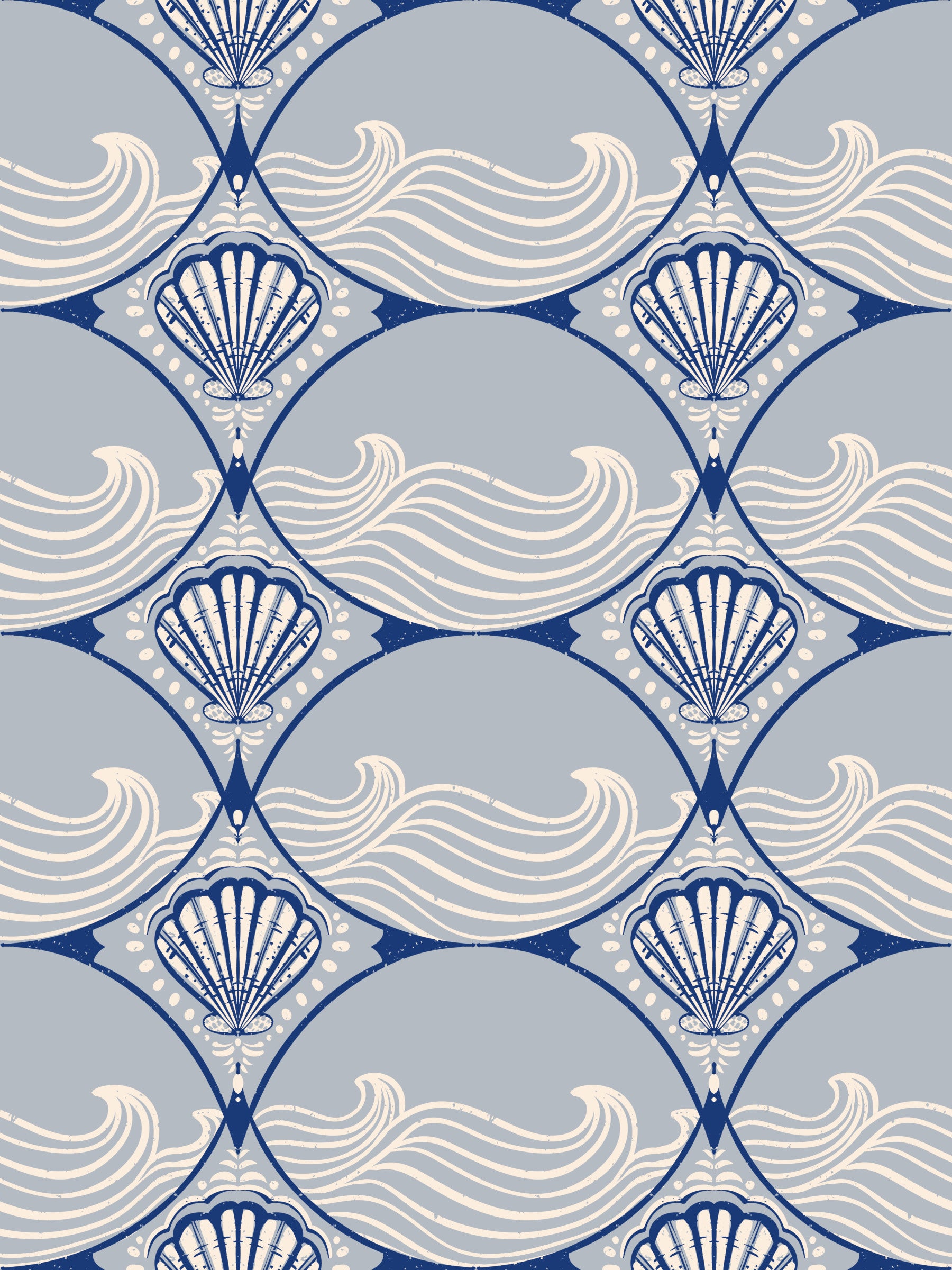 Art Deco Ocean Shells Wallpaper⁠