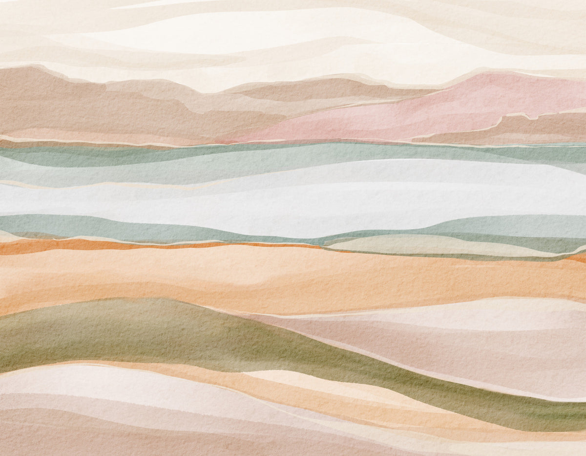 Earthen Wavescape Wall Mural in your room