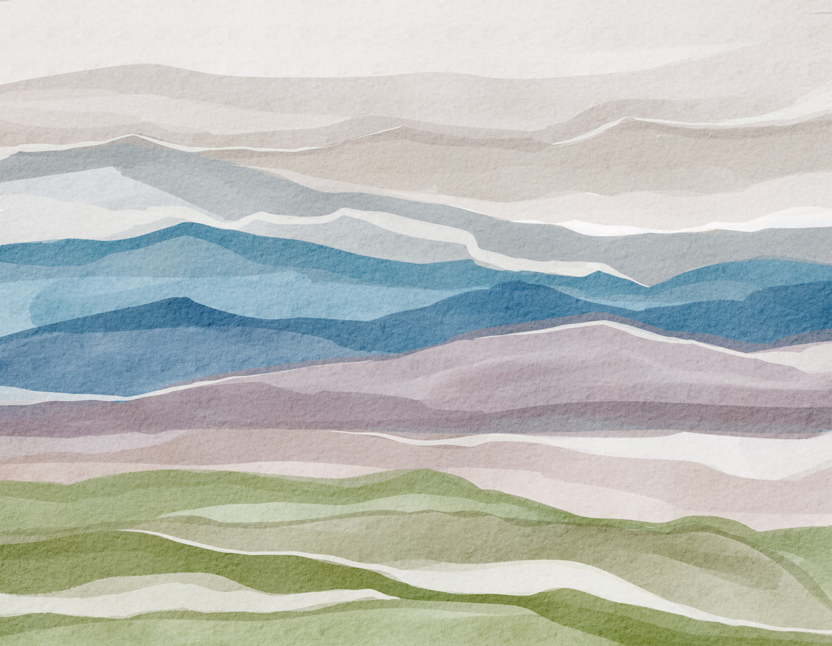 Serene Layered Horizons Wall Mural in your room