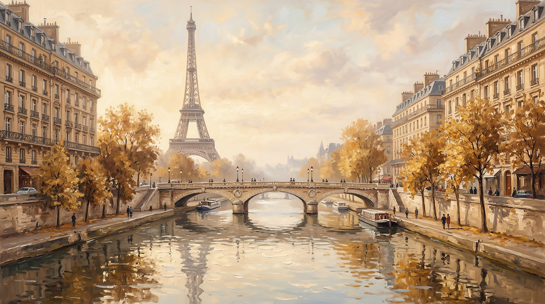 Eiffel's Golden Embrace Wall Mural