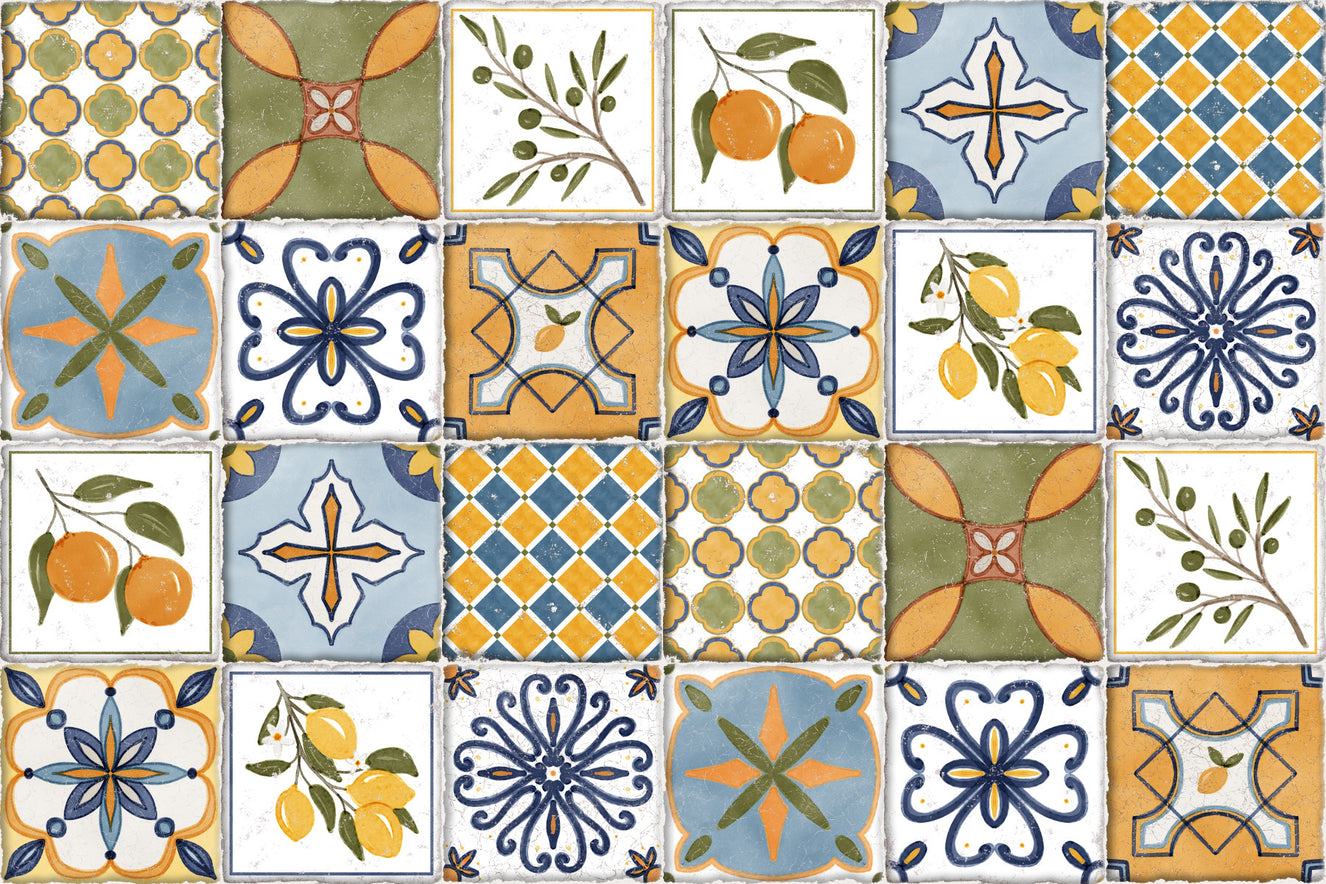 Mediterranean Majolica Tiles Wallpaper⁠