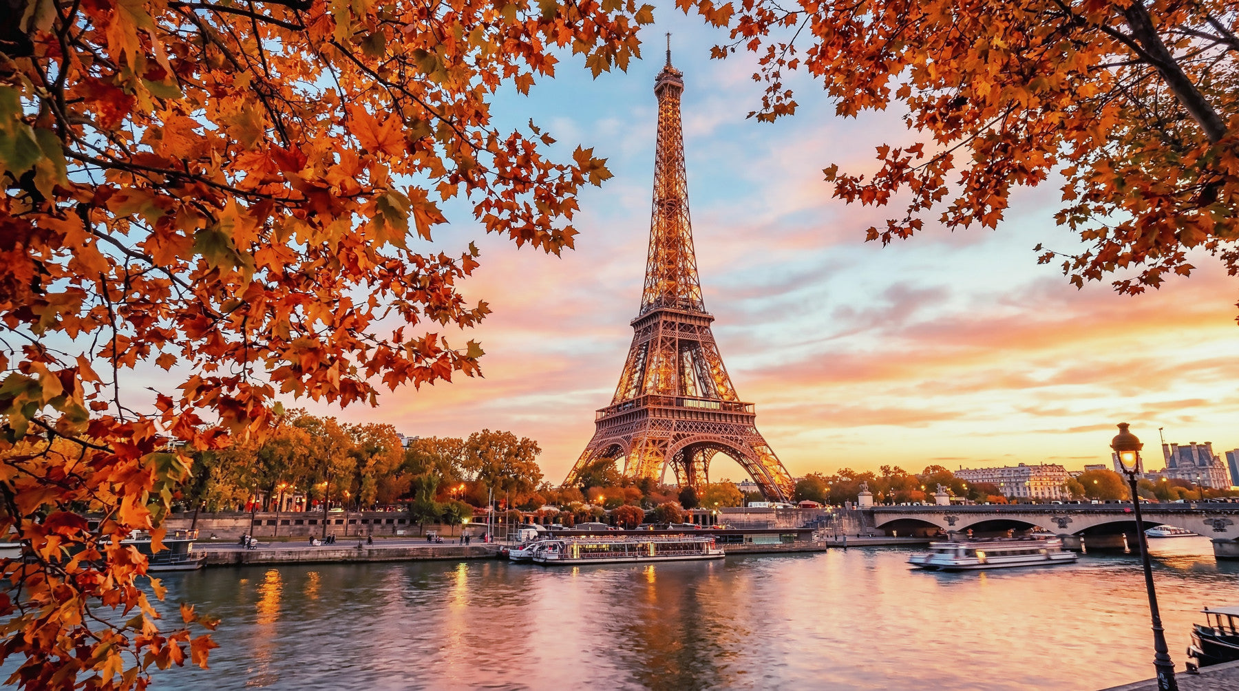 Eiffel Autumn Glow Wall Mural