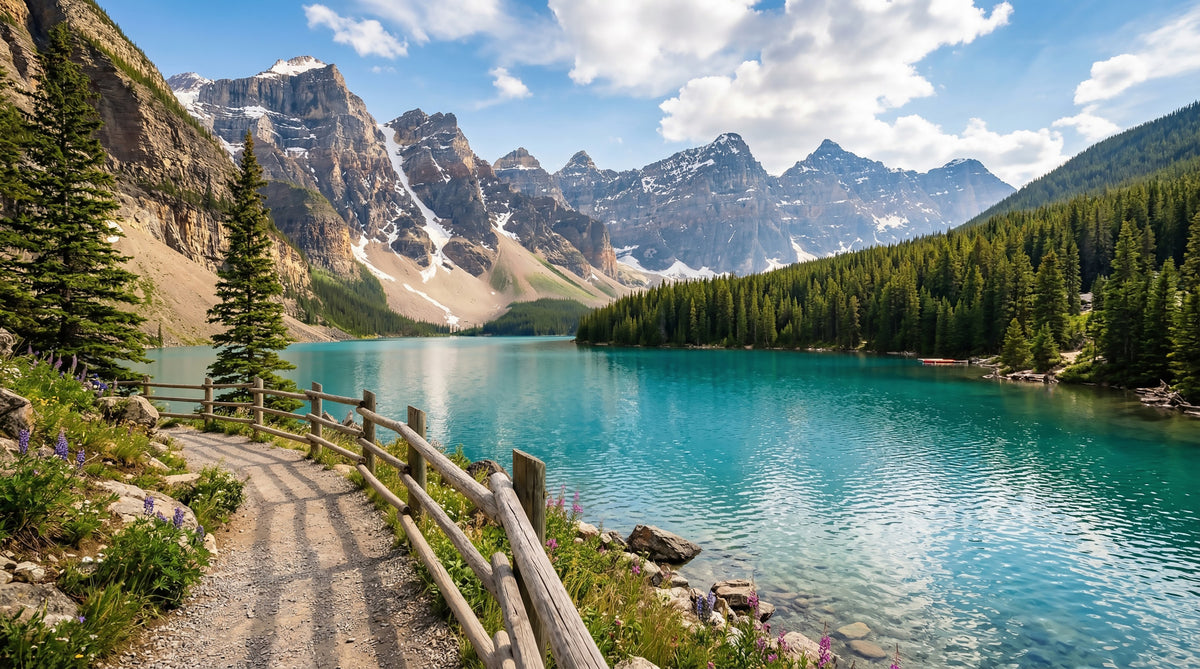 Turquoise Peaks & Pines Wall Mural in your room
