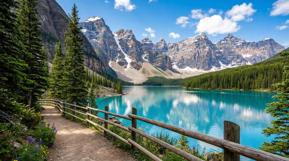 Turquoise Peaks Trail Wall Mural in your room — zoomed