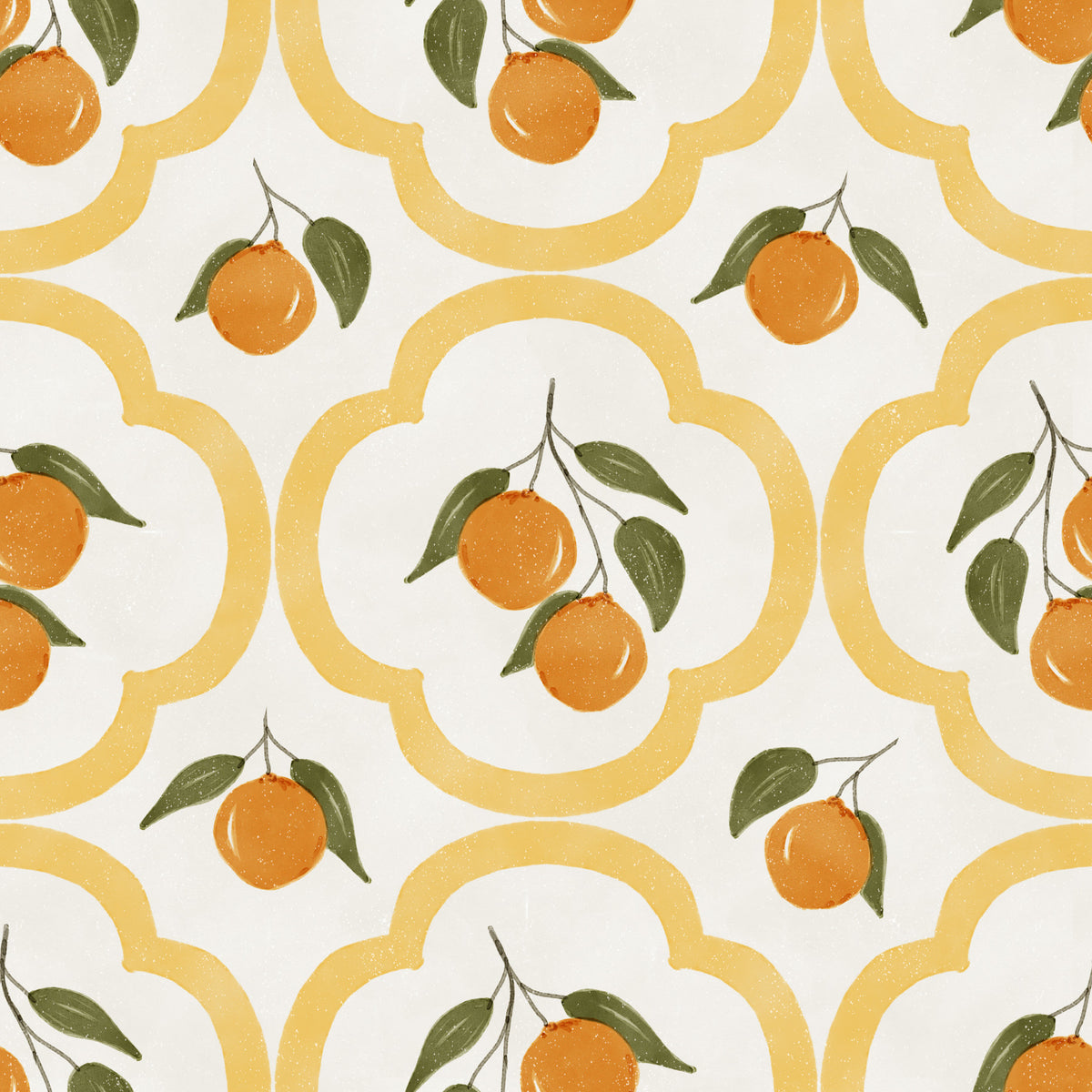 Mediterranean Oranges Decor Wallpaper⁠ in your room