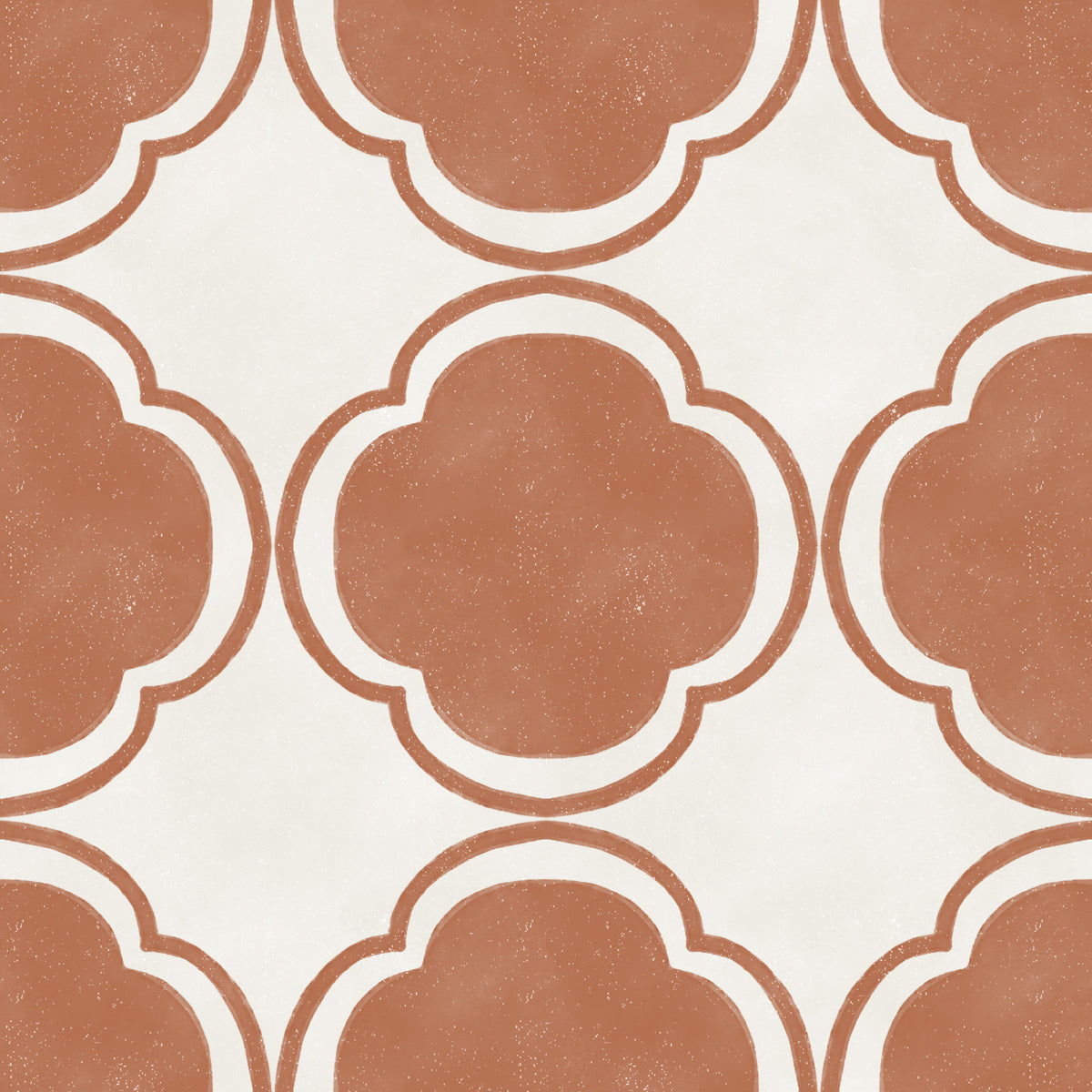 Mediterranean Quatrefoil Decor - Terracotta Wallpaper⁠ in your room