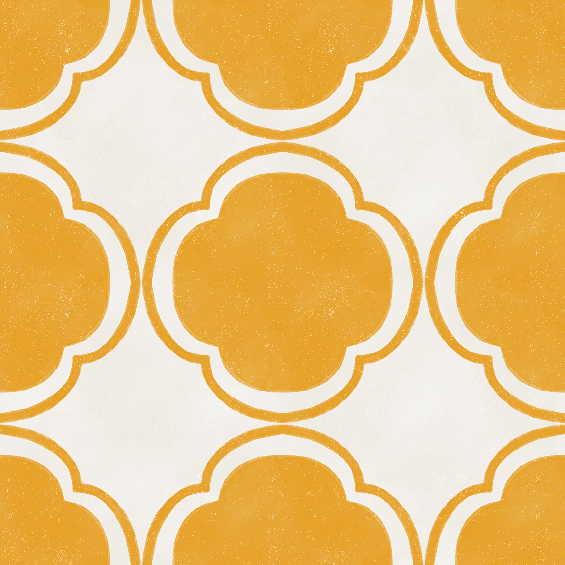 Mediterranean Quatrefoil Decor - Yellow Wallpaper⁠