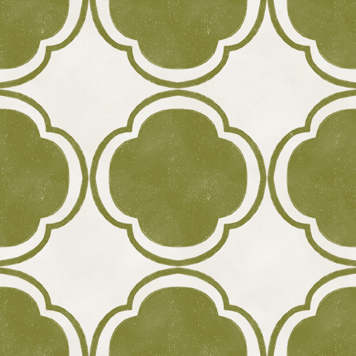 Mediterranean Quatrefoil Decor - Green Wallpaper⁠ in your room