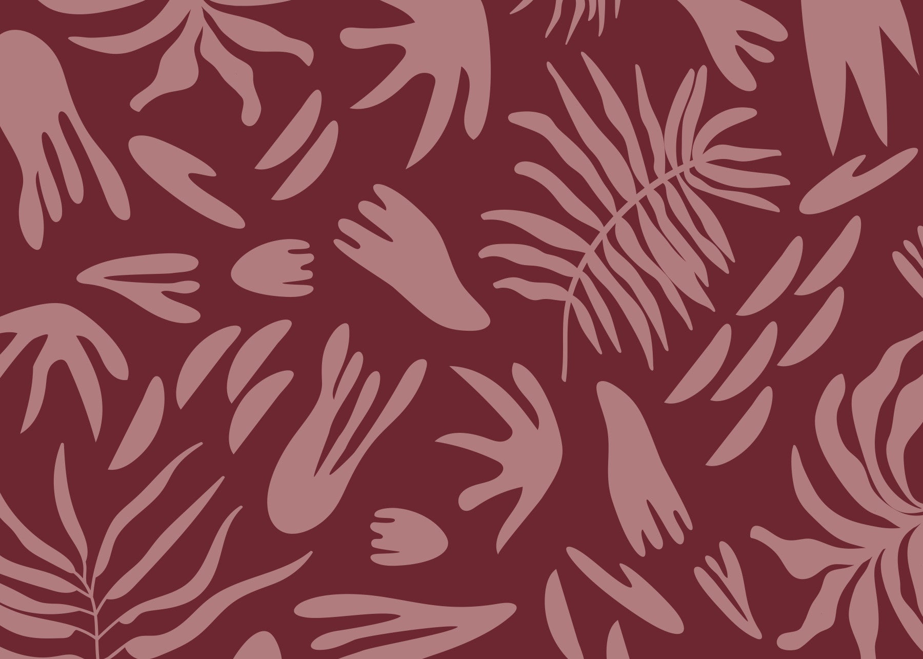 Maroon Bloom Abstract Wall Mural in your room — zoomed