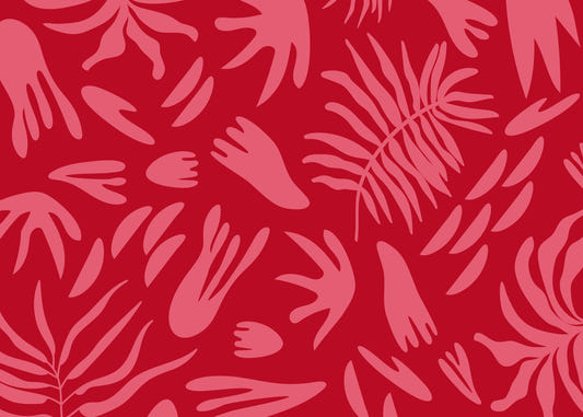 Crimson Botanical Dance Wall Mural