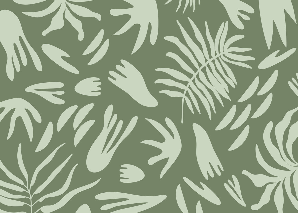 Organic Green Flow Wall Mural in your room